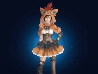 The FFVII Ever Crisis latest Halloween banner gives Yuffie a Little Red Wreath and Nanaki Mantle inspired by Red XIII.