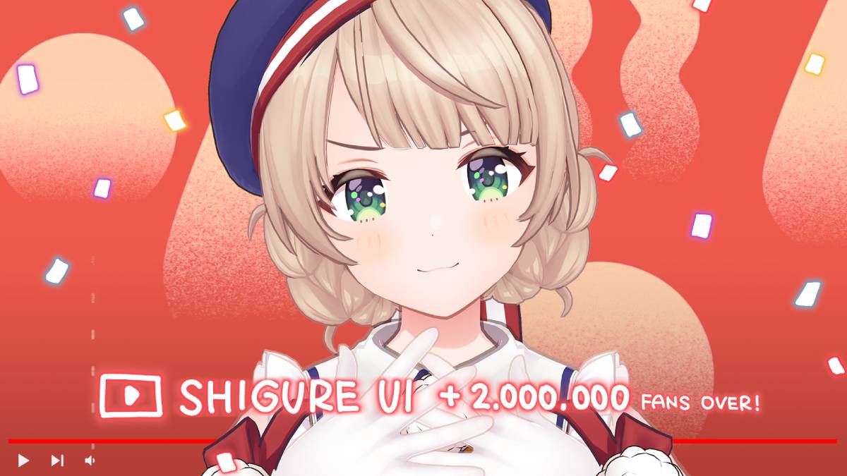 Число подписчиков Vtuber Shigure Ui превысило 2 миллиона на YouTube