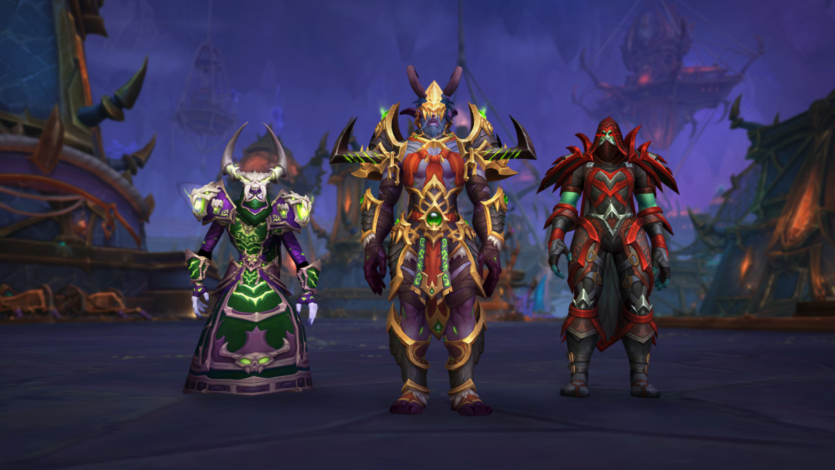 WoW World of Warcraft anniversary tier set  warlock demon hunter rogue