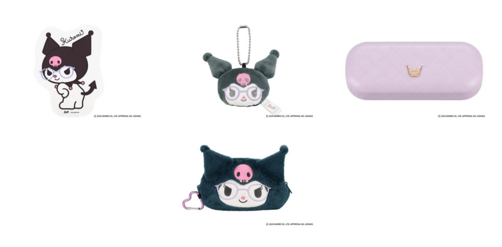 Представлены все очки Sanrio Zoff Cinnamoroll, Kuromi и My Melody Glasses