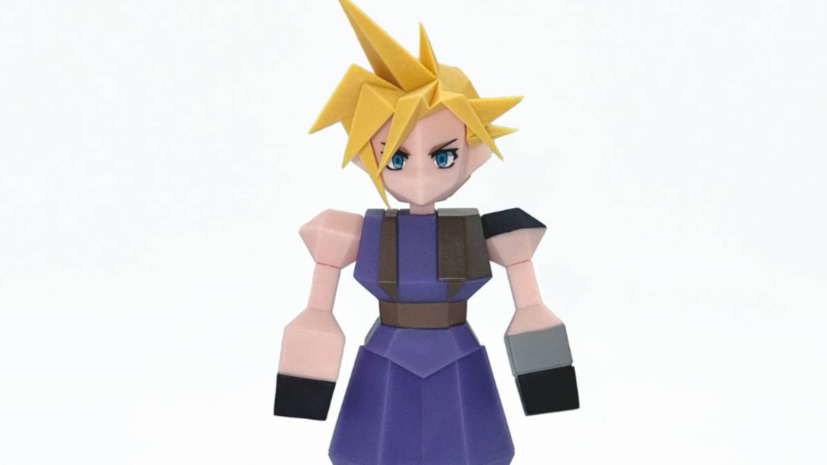 Cloud Polygon Figure Based on Original Final Fantasy VII Model