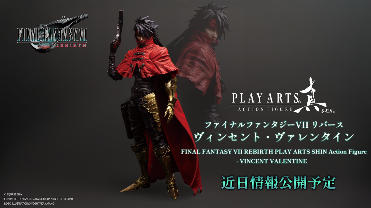 Final Fantasy VII FFVII Rebirth Vincent Valentine Play Arts Shin action figure teaser