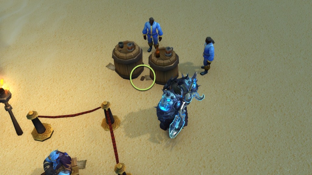 Five of Fire circled between two barrels 