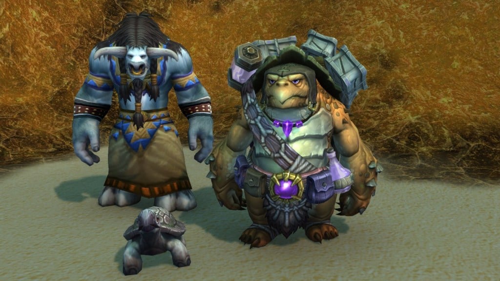 Laskh and Torga in the 20th Anniversary Celebration area in World of Warcraft