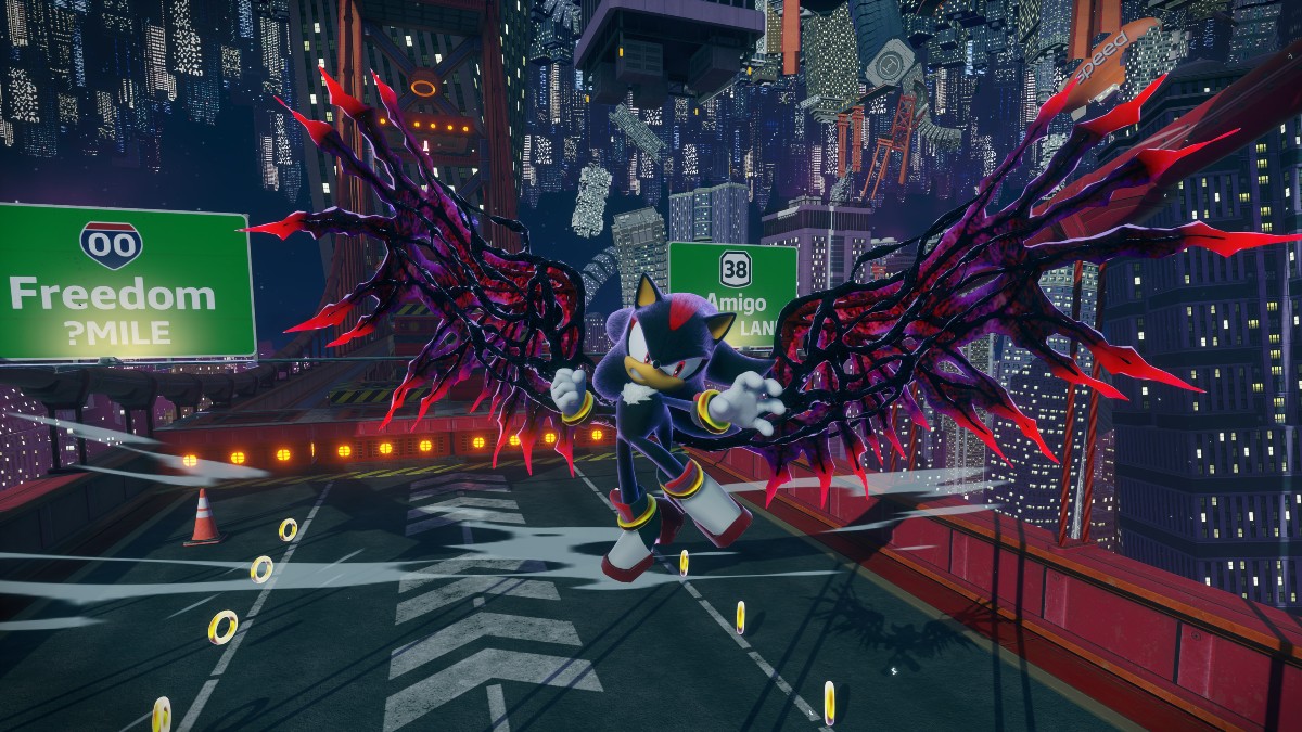 A screenshot of a Shadow stage in Sonic X Shadow Generations