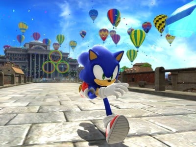 A screenshot of a Sonic stage in Sonic X Shadow Generations