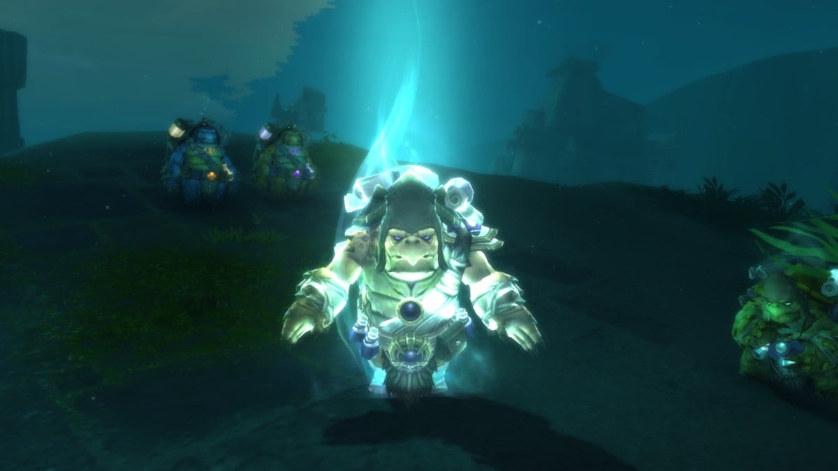 The spirit of Tidesage Nola underwater in World of Warcraft