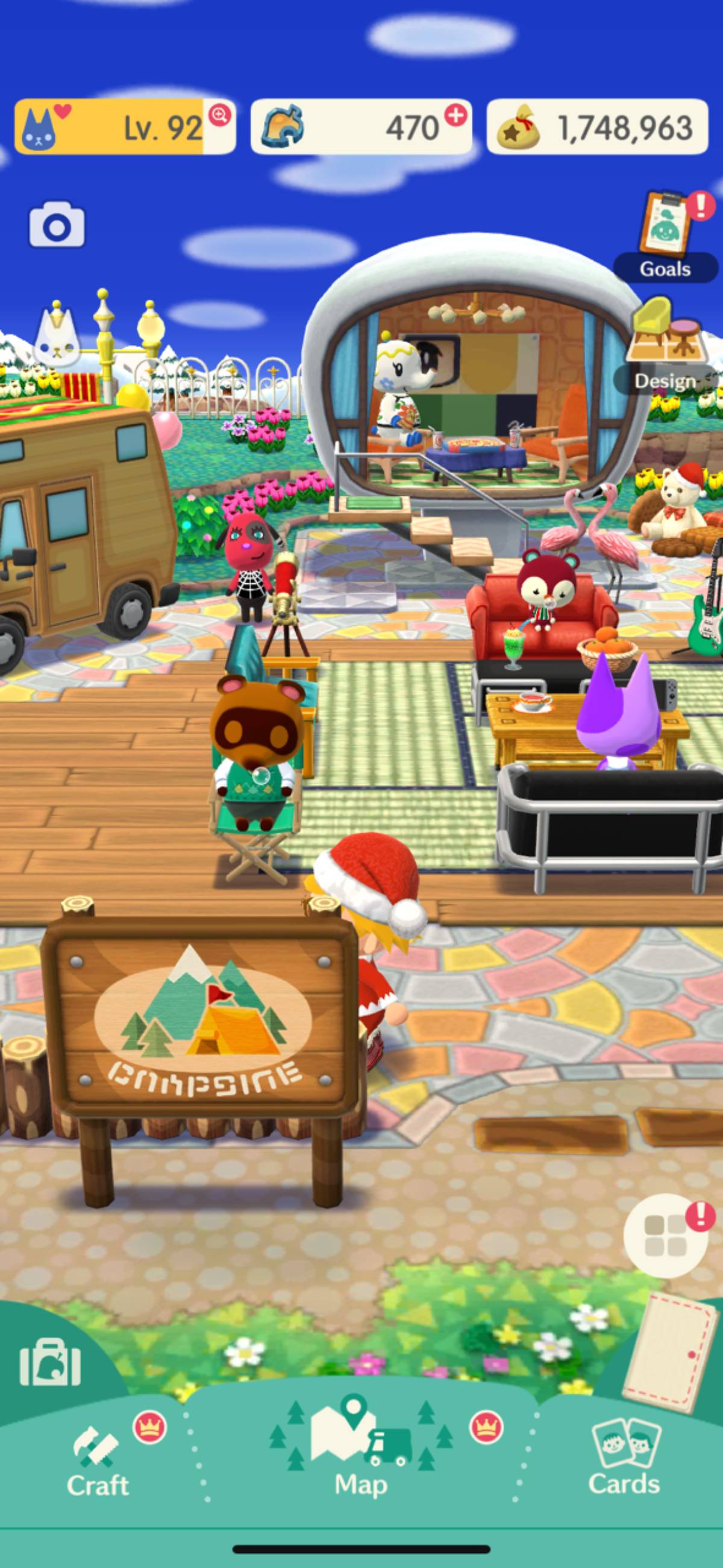 Animal Crossing Pocket Camp Complete - a cluttered campsite