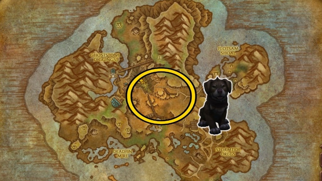 A map of Siren Isles with the location of Marmaduke circled