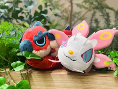 Monster Hunter chibi plushies with attached eco bags