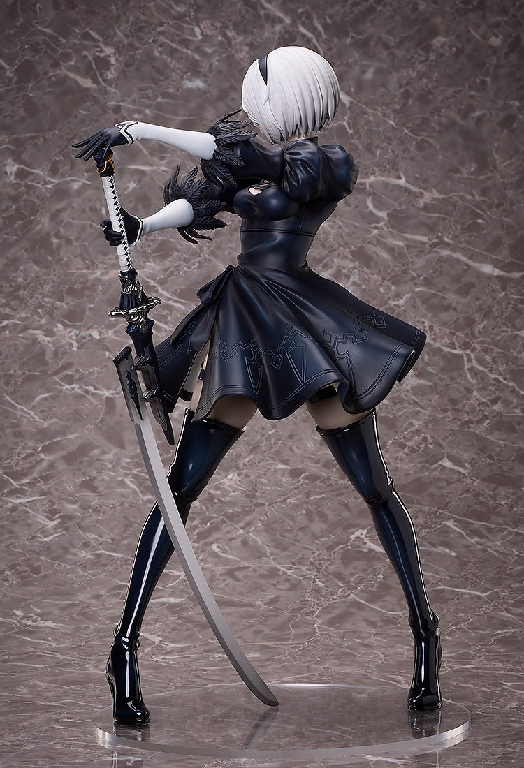 Nier Automata anime 2B figure with 1-4 scale - back left