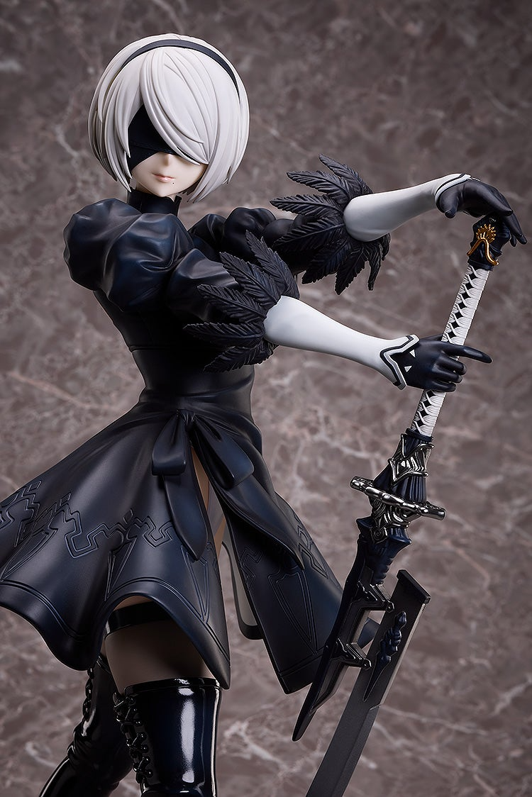 Nier Automata anime 2B figure with 1-4 scale - close-up