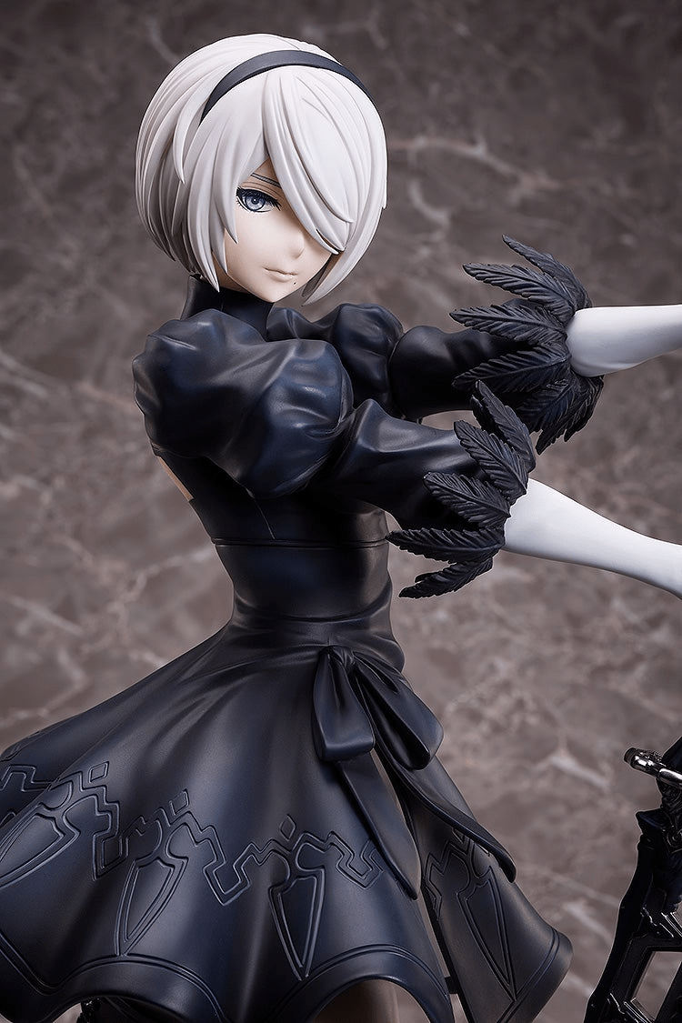 Nier Automata anime 2B figure with 1-4 scale - unmasked