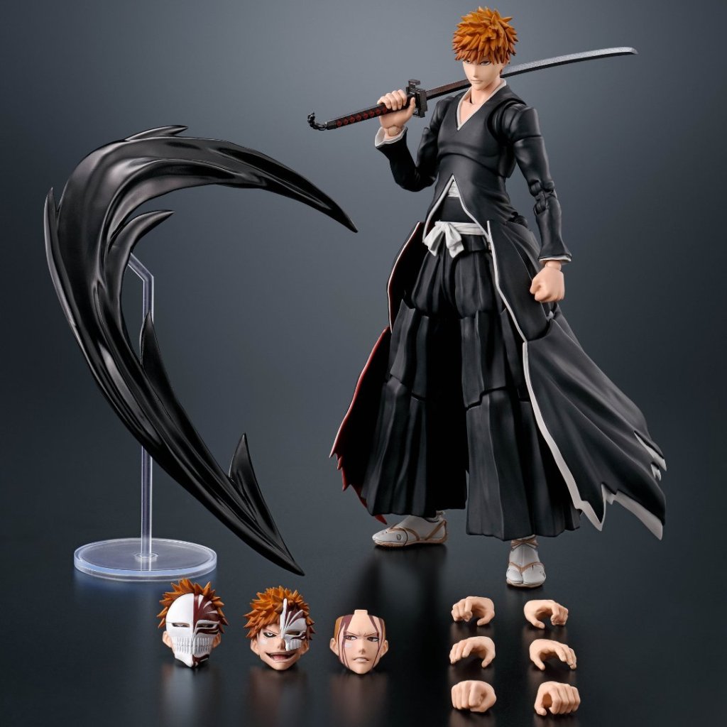 New Ichigo Kurosaki Bleach Figure Includes Getsugatensho Parts bleach sh figuarts
