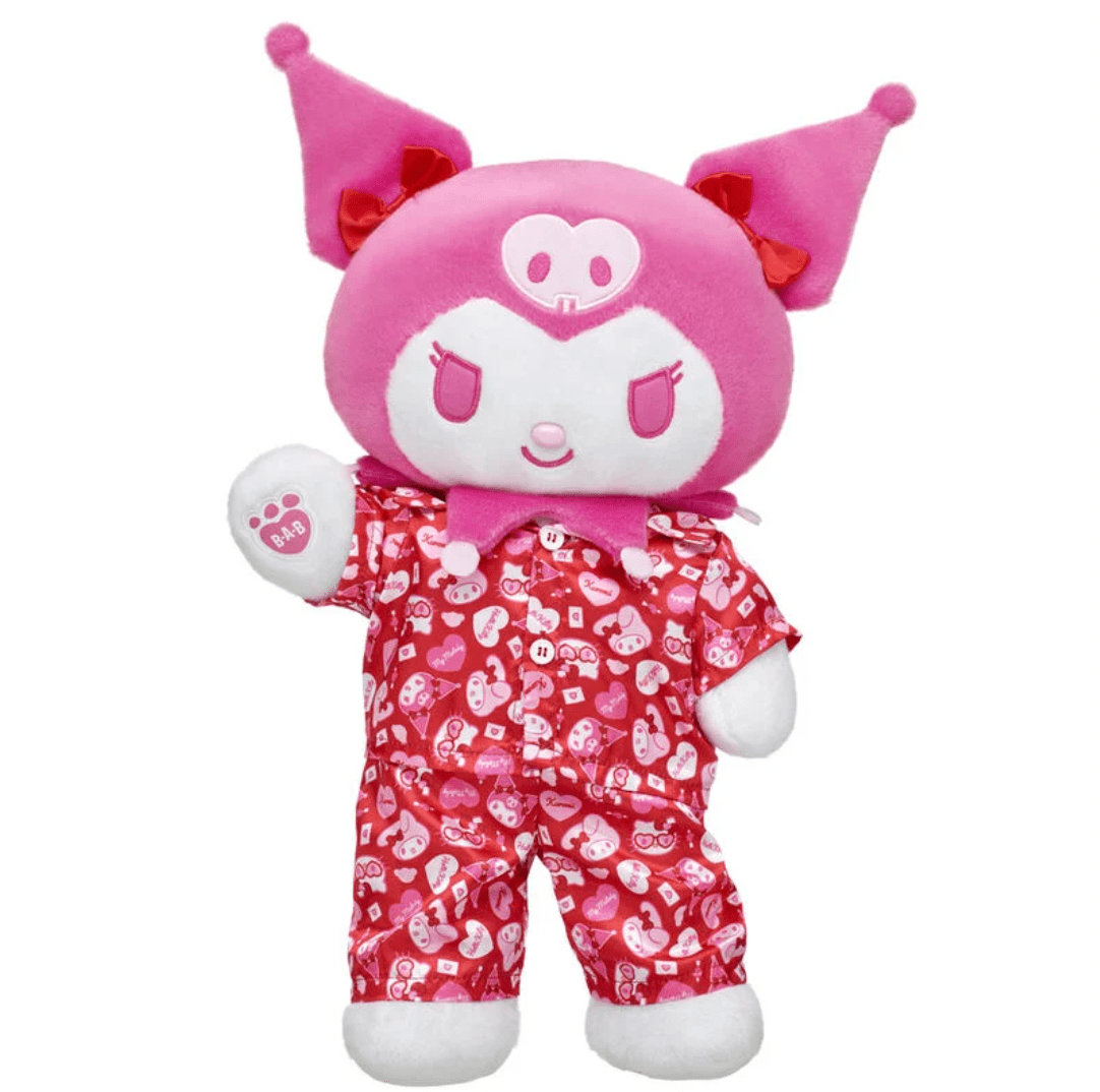 The 2025 Valentine's Day Sanrio collection is at Build-a-Bear, and the plush this time include a pink Kuromi, Hello Kitty, and My Melody.