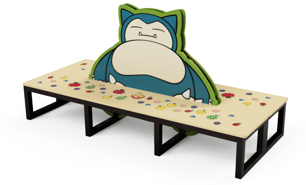 Snorlax bench near new Pokemon Center in Hiroshima Station complex