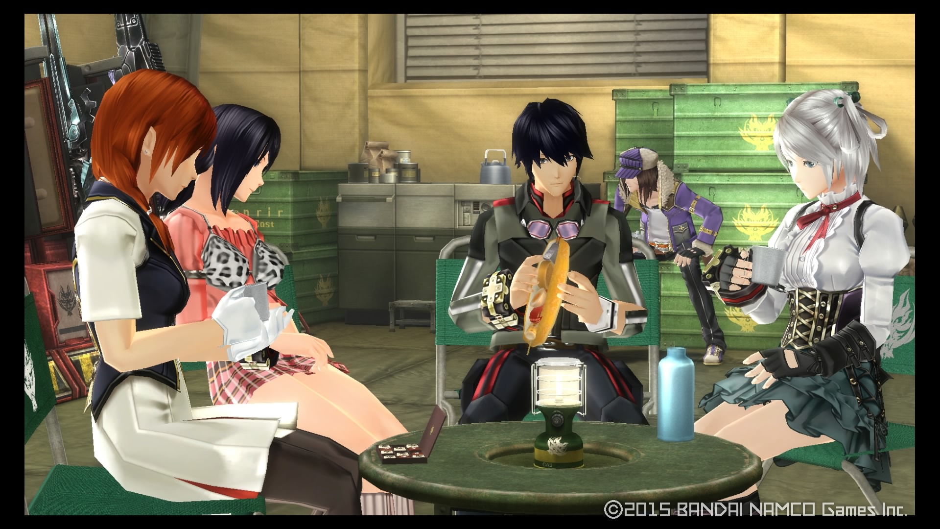 GOD EATER 2 RAGE BURST camp scene with self avatar NPC