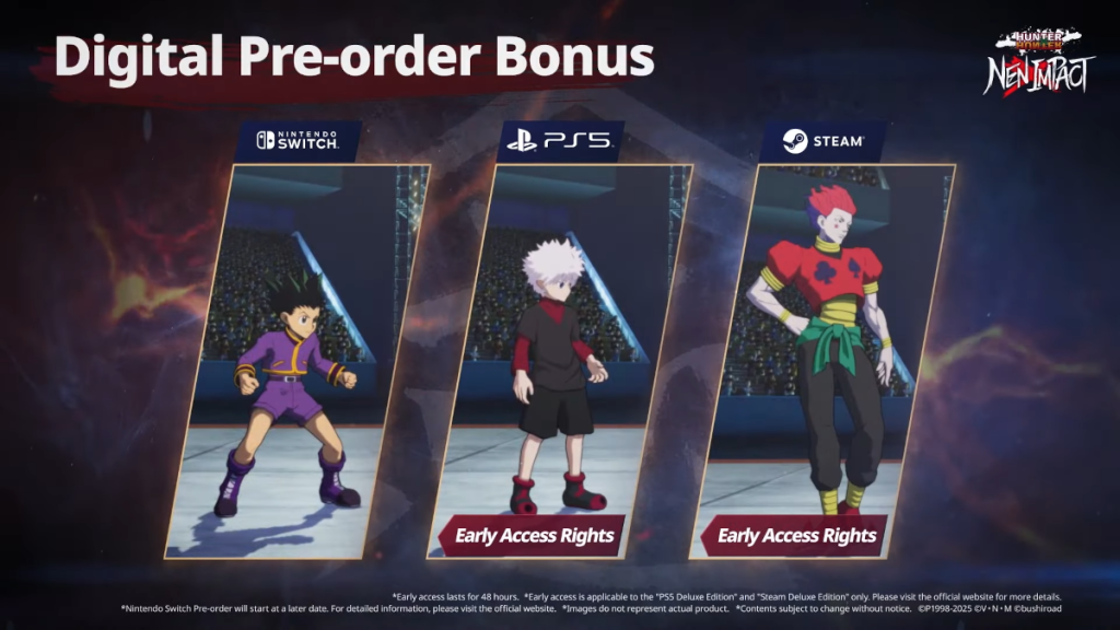 Hunter x Hunter Nen x Impact - Digital pre-order bonus costume differs by platform