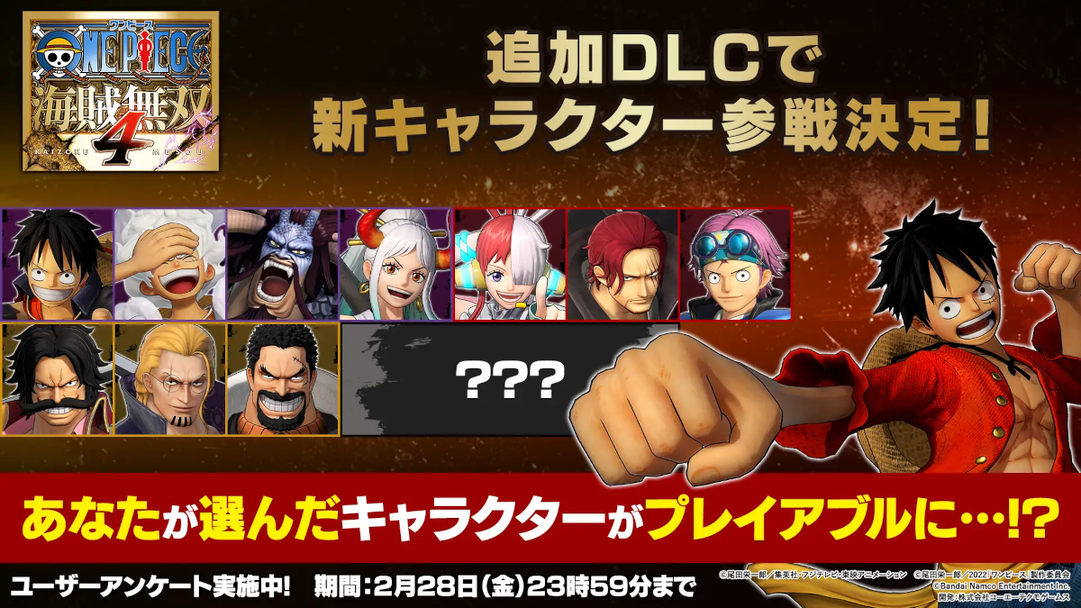 One Piece Pirate Warriors 4 most wanted DLC character poll