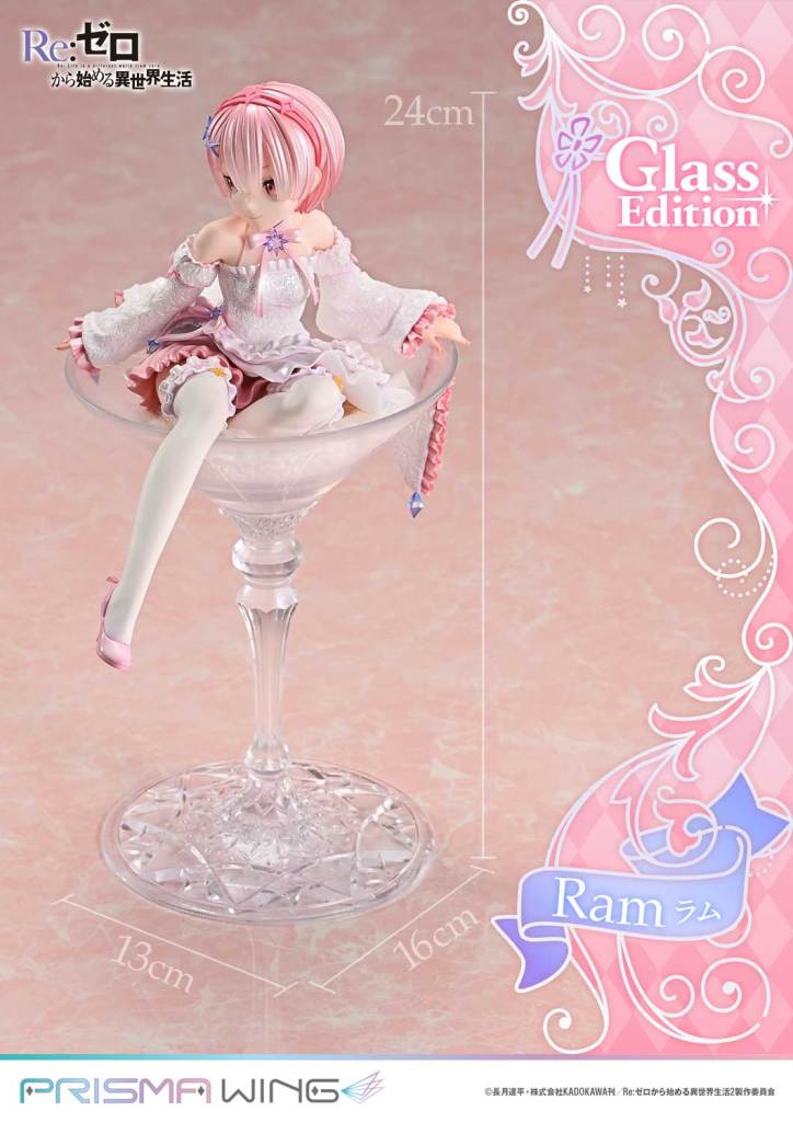 ReZero Ram Prisma Wing Glass Edition figure - dimensions