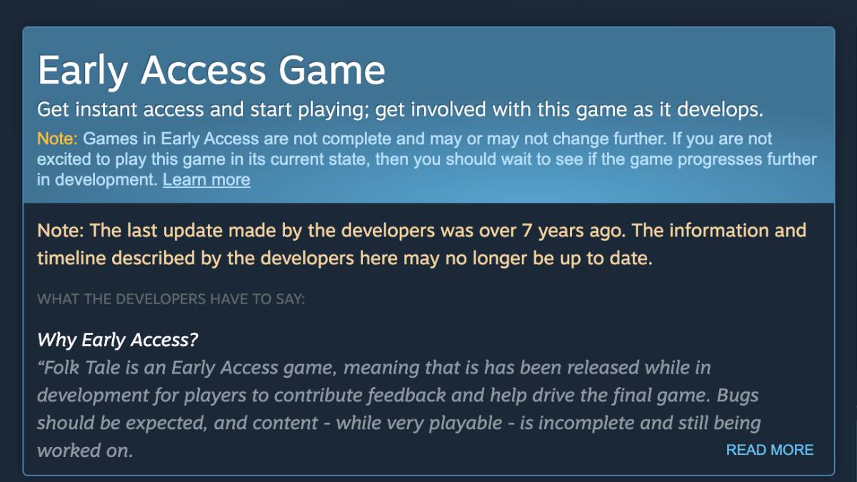 Steam Early Access Games That Aren't Updated Now Include Warnings