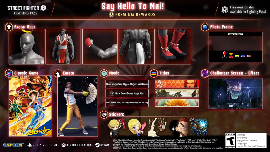 Street Fighter 6 Mai Shiranui fighting pass content