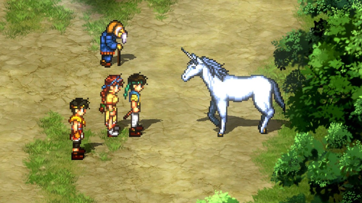 Hix and Tengaar at the trial of the unicorn in Suikoden 2