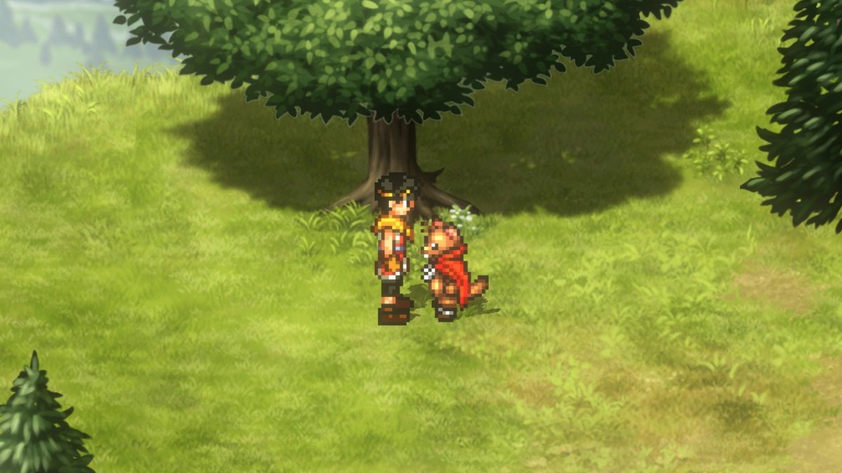 Mukumuku and the player in Suikoden 2