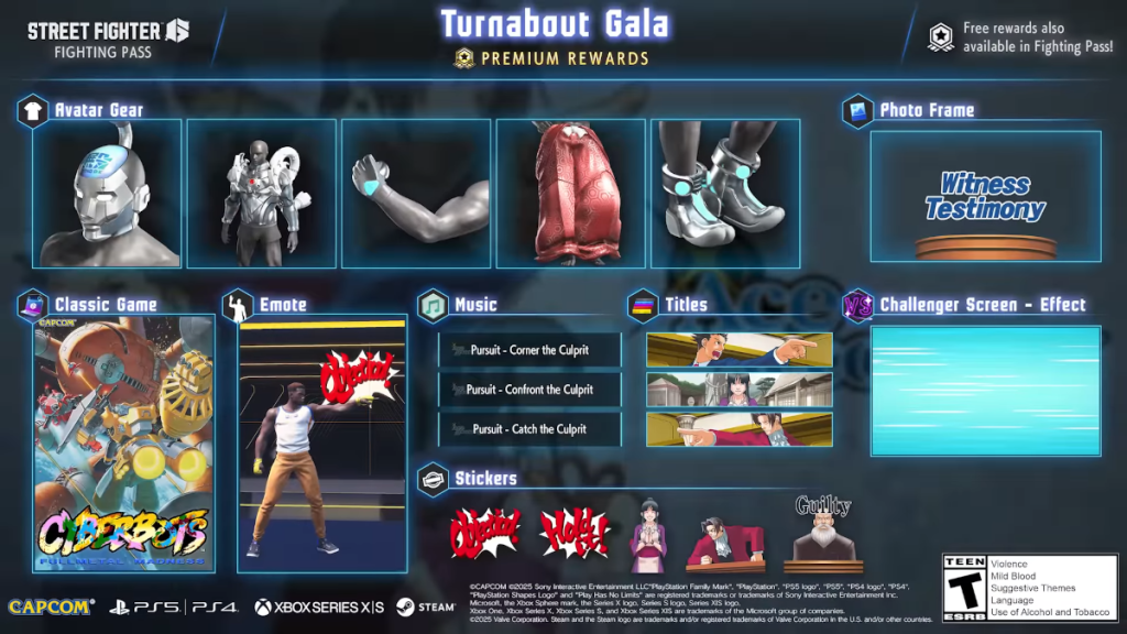 Street Fighter 6 - Turnabout Gala Fighting Pass content lineup