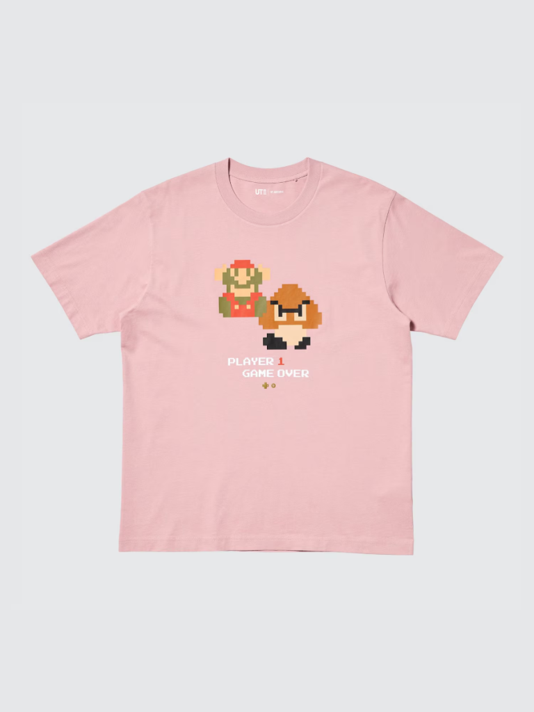 Super Mario Uniqlo UT Archive - Adults 1 - pink Game Over